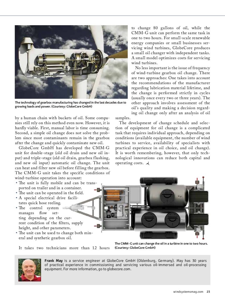 Ми в пресі: стаття про установку СММ G в журналі «Wind Systems»